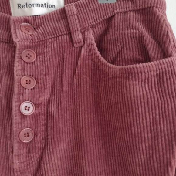 Reformation Winnie Corduroy Bootcut Leg Pant- Rust - 27 Petite - Picture 7 of 8